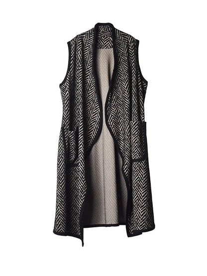 XITAO Mid-length Vests Coat Spring New Arrival Fashion Casual Temperament Jacquard Pattern All-match Women GWJ0863