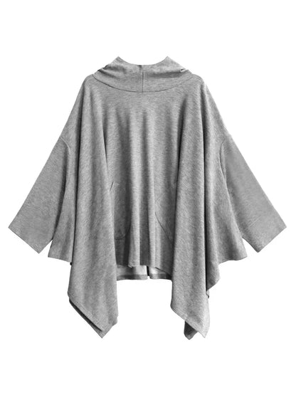 XITAO Hooded Batwing Sleeve Women Sweatershirt Solid Color Loose Irregular Pocket Casual Pullover Female Sweatershirt ZYY1025