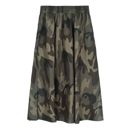 XITAO Camouflage Casual Skirt Fashion Versatile Women Summer New Arrival Loose Simplicity Elastic Waist Skirt DMJ1514