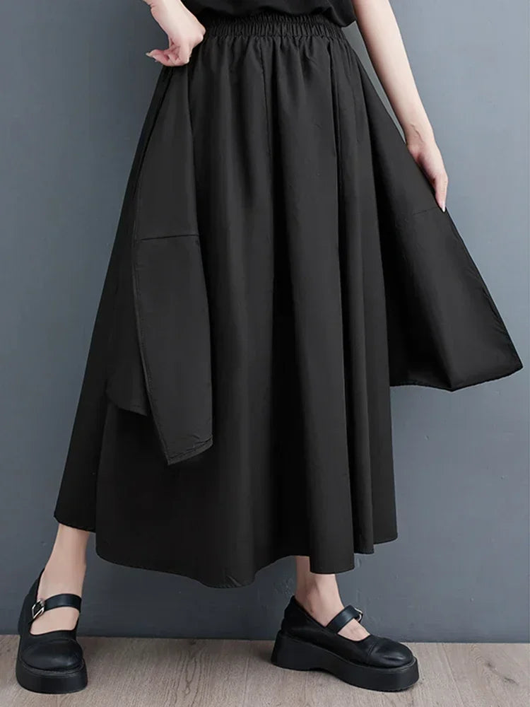 XITAO Casual Irregular Skirt Fashion Patchwork Loose Appear Thin Women Spring New Arrival Solid Color All-match Skirt HQQ1466