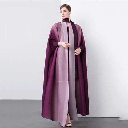 XITAO Folds Bandage V-neck Batwing Sleeve Trench Loose Fashion Slimming Temperament Casual Long Coat 2024 Autumn New LJ1048