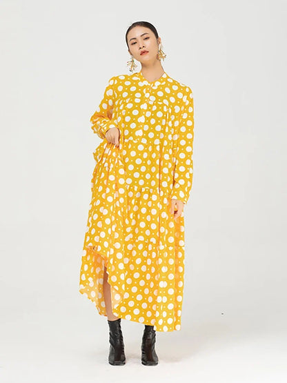 XITAO Polka Dot Cake Dress Pullover Goddess Fan Casual Style Spring Autumn Minority Dress ZY4281