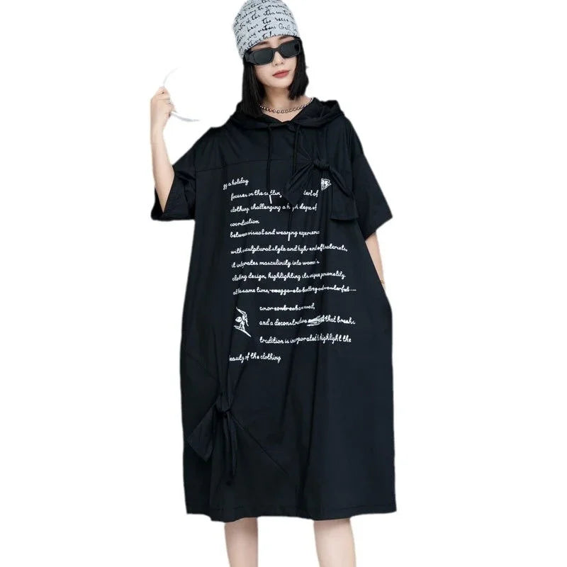 XITAO Loose Fitting Casual A-line Mid-calf Solid Color Dress New Loose Half Sleeve Thin Trendy Summer Female Dress GMM1053