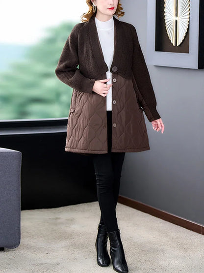 XITAO V-neck Patchwork Trench Loose Single Breasted Full Sleeve Personality Spring All-match Temperament Coat FBB1618