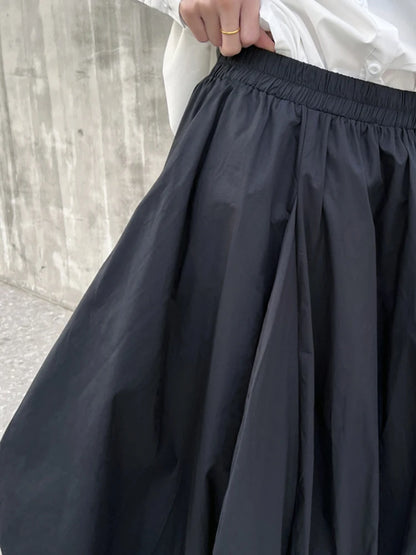 XITAO Irregular Elastic Waist Skirt Pleated Personality Solid Color Fashion Street Trendy Spring Women New Skirt DMJ4056