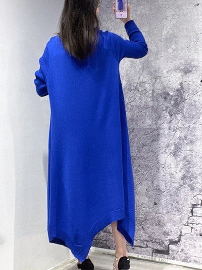 XITAO Knitting Dress Solid Color Casual Long Sleeve Turtleneck Pullover Women Sweater Dress 2023 Spring Autumn All-match WMD3457