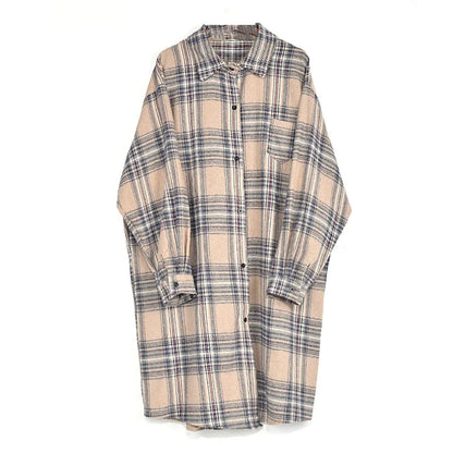 XITAO Plaid Casual Single Breasted Long Blouses Women 2024 Spring Loose Fashion Tide Turn Down Collar Long Sleeve GCC2740