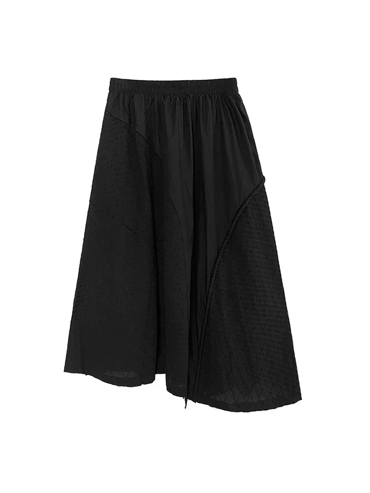 XITAO Solid Casual Skirt Women Korea 2024 Summer New Arrival Personality Fashion Loose Elastic Waist All Match Skirt WMD6456