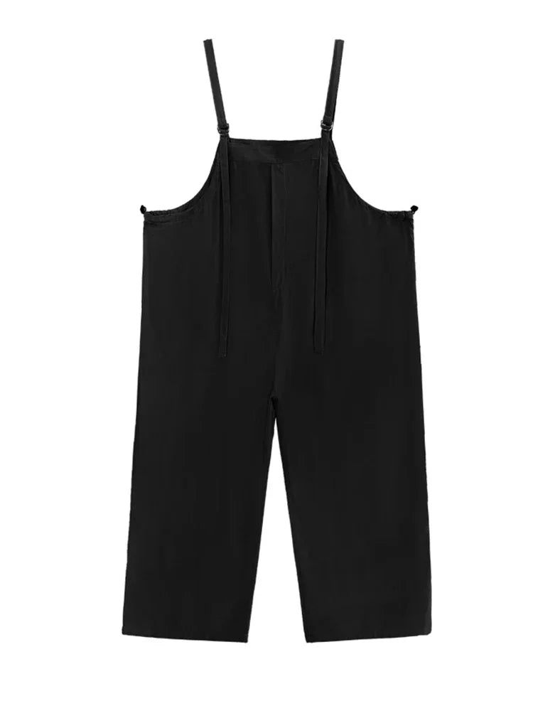 XITAO Loose Fashion Jumpsuits Casual Simplicity Large Size Romper Suspender New Solid Color All-match Women WMD6268