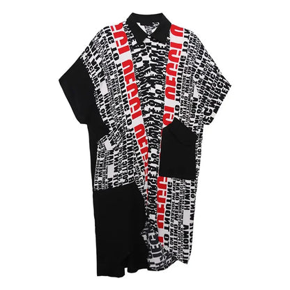 XITAO Europe Original Print Loose Long Blouse Pocket Turn Down Collar Causal 2020 Summer New Small Fresh Fashion Top DMY5036