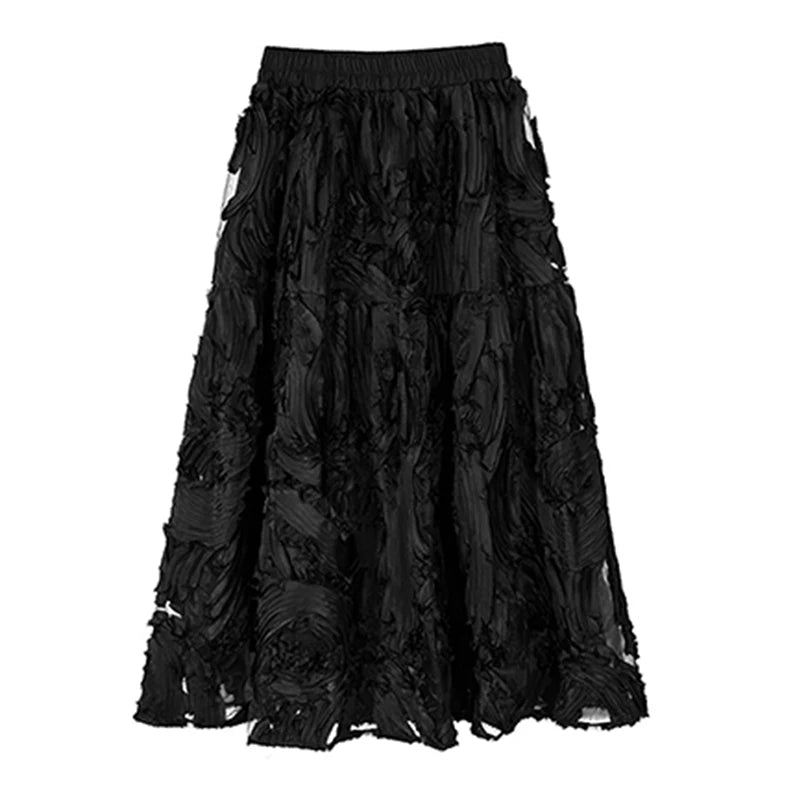 XITAO Loose Irregular Folds Skirt Fashion Patchwork Simplicity Slimming Women Summer New Casual Elastic Waist Skirt ZY8737