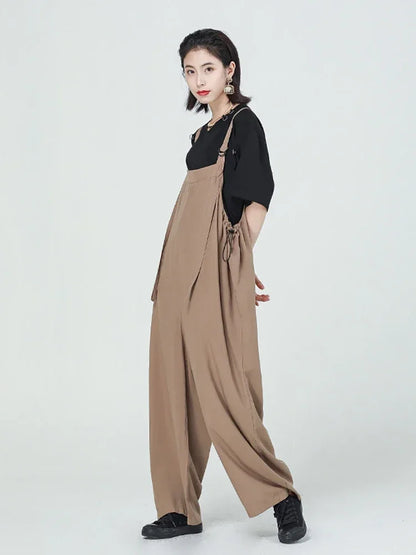 XITAO Loose Fashion Jumpsuits Casual Simplicity Large Size Romper Suspender New Solid Color All-match Women WMD6268