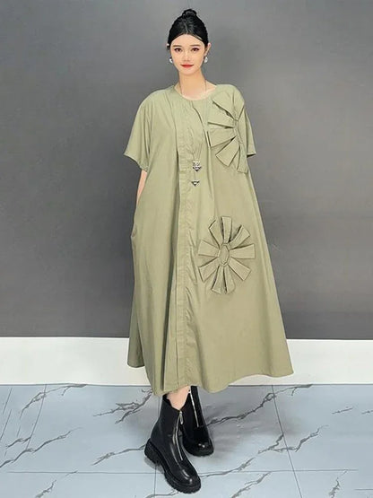 XITAO Casual Patchwork O-neck Dress Trend Solid Color All-match Women Autumn New Simplicity Loose Temperament Dress GYX1013