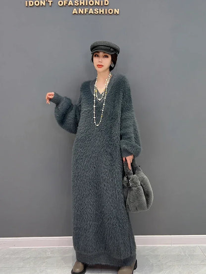 XITAO Pullover Knitting Dress Fashion Small Fresh Full Sleeve Goddess Fan Casual Style Spring Minority Loose Dress WLD13436