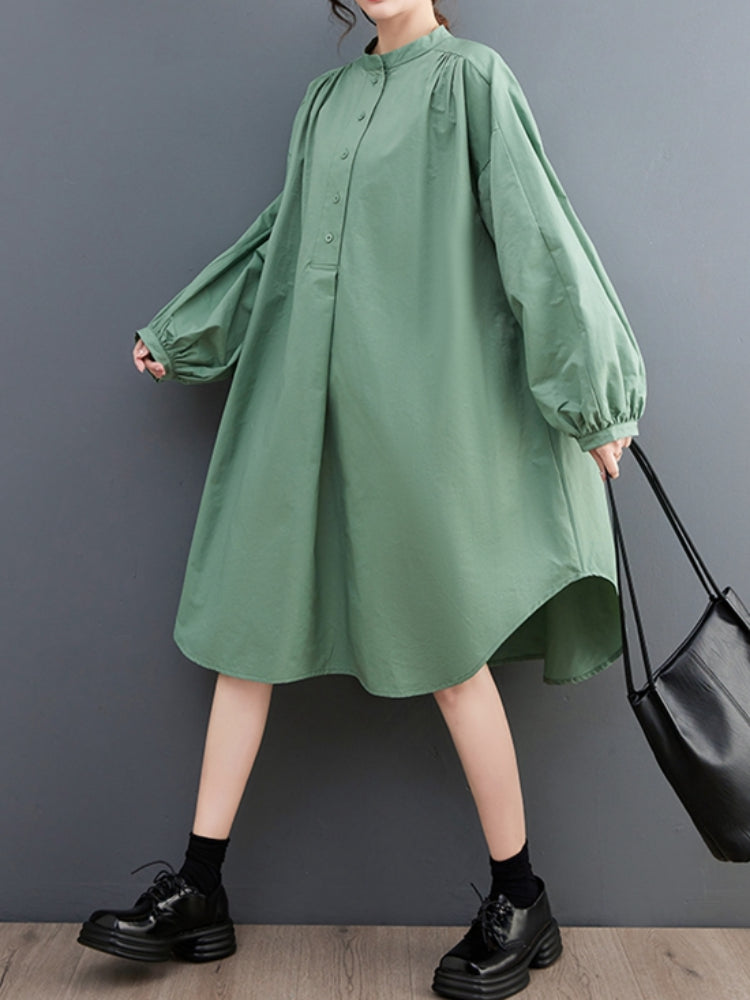 XITAO Full Sleeve Loose Fashion Dress Casual Pullover Solid Color Irregular Appear Thin Women New Dress CX1027