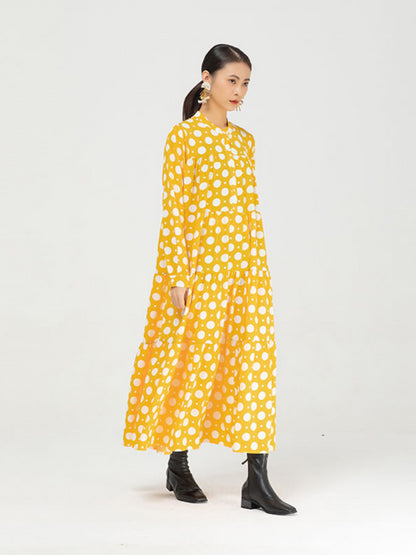 XITAO Polka Dot Cake Dress Pullover Goddess Fan Casual Style Spring Autumn Minority Dress ZY4281